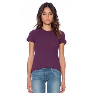 Standard James Perse Women's Size 2 M Sheer Slub Crew Neck Tee T Shirt Plum Med
